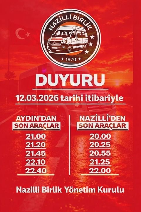 Aydın-Nazilli sefer saatleri değişti