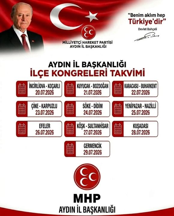 MHP Aydın’da kongre takvimi ilan edildi