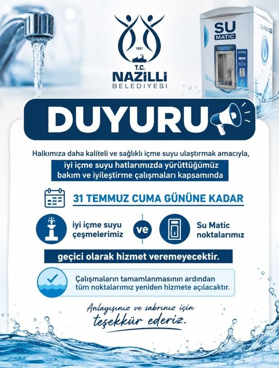 Nazilli Belediyesi duyurdu